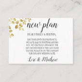 Gold Leaf wijzig de datum-aankondigingskaarten Visitekaartje (Voorkant)