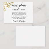 Gold Leaf wijzig de datum-aankondigingskaarten Visitekaartje (Voorkant / Achterkant)