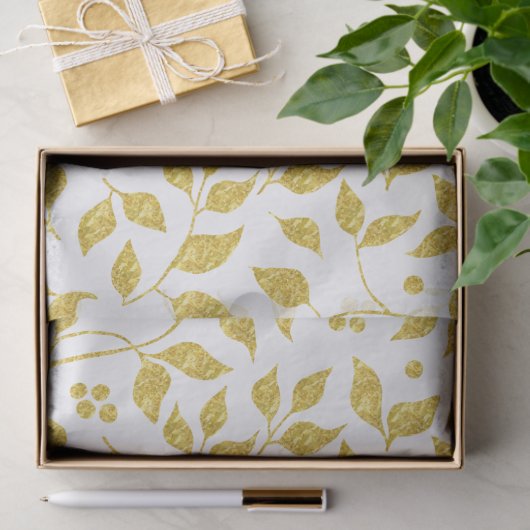 Gold Leafs Pattern Tissuepapier (Geschenk)