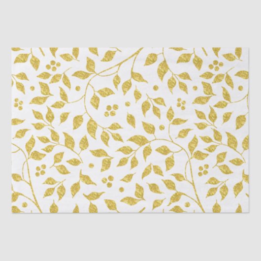 Gold Leafs Pattern Tissuepapier (Voorkant)