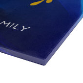 Gold Leafy Branch Blue Light Waves Hamotzi Challah Snijplank (Hoek)