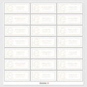 Gold Leafy Crest Monogram Guest Address Sticker (Vel)