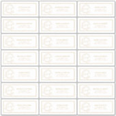 Gold Leafy Crest Monogram Guest Address Sticker (Voorkant)