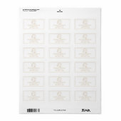 Gold Leafy Crest Monogram Weddenschap Etiket (Full Sheet)