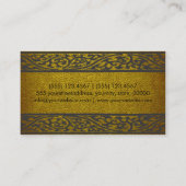 Gold Leather Black Damask Border Visitekaartje (Achterkant)