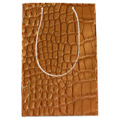Gold leather texture luxury medium cadeauzakje (Voorkant)