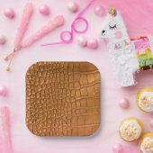 Gold leather texture luxury papieren bordje (Feest)