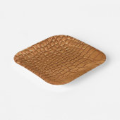 Gold leather texture luxury papieren bordje (Gebogen)
