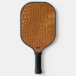 Gold leather texture luxury pickleball paddle