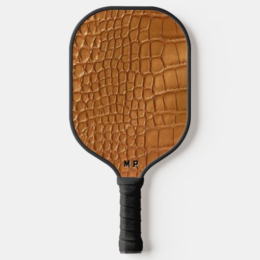 Gold leather texture luxury pickleball paddle (Voorkant)