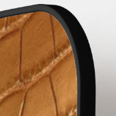Gold leather texture luxury pickleball paddle (Links Detail)