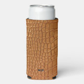 Gold leather texture luxury seltzer blikjeskoeler (Seltzer Voorkant)