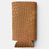Gold leather texture luxury seltzer blikjeskoeler (Achterkant)