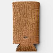 Gold leather texture luxury seltzer blikjeskoeler (Voorkant)