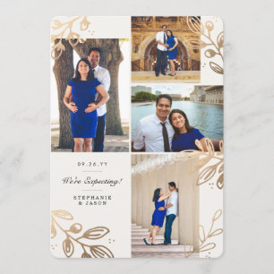 Gold Leaves 4 Aankondiging van fotozwangerschap