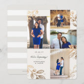 Gold Leaves 4 Aankondiging van fotozwangerschap (Voorkant / Achterkant)