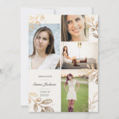 Gold Leaves 4 Foto Afstudeerder Announement Aankondiging (Voorkant)