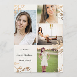 Gold Leaves 4 Foto Afstudeerder Announement Aankondiging