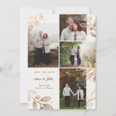 Gold Leaves 4 Foto Save the Date (Voorkant)