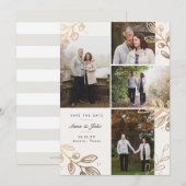 Gold Leaves 4 Foto Save the Date (Voorkant / Achterkant)