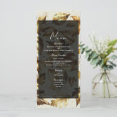 Gold Leaves Almond Beige & Black Fall Wedding Menu (Staand voorkant)