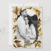 Gold Leaves Almond Beige Cream Glam Fall Wedding Kaart (Achterkant)