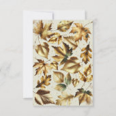 Gold Leaves Almond Beige Cream Glam Herfst RSVP (Achterkant)