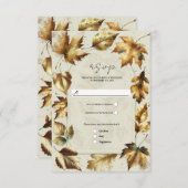 Gold Leaves Almond Beige Cream Glam Herfst RSVP (Voorkant / Achterkant)