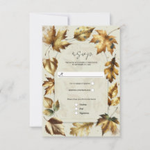 Gold Leaves Almond Beige Cream Glam Herfst RSVP