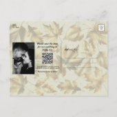 Gold Leaves Almond Beige Cream Herfst Save the Dat Aankondigingskaart (Achterkant)
