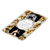 Gold Leaves Almond Beige Cream Herfst Save the Dat Magneet (Linkerzijde)