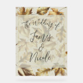 Gold Leaves Almond Beige Glam Fall Wedding Acryl Bord (Voorkant)