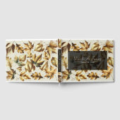 Gold Leaves Almond Beige Glam Fall Wedding Gastenboek (Volledig)