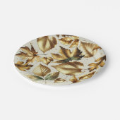 Gold Leaves Almond Beige Glam Fall Wedding Papieren Bordje (Gekanteld)