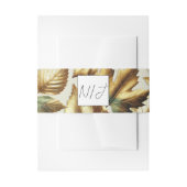 Gold Leaves Almond Beige Glam Fall Wedding Uitnodigingen Wikkel (Voorkant Voorbeeld)