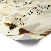 Gold Leaves Almond Beige Wedding Guestbook Sign Poster (Hoek)