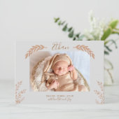 Gold Leaves Birth Announounding Kaart (Staand voorkant)