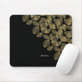 Gold Leaves Black Autumn Elegance Muismat (Met muis)