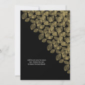 Gold Leaves Black Autumn Elegance Wedding Kaart (Achterkant)
