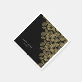 Gold Leaves Black Autumn Elegance Wedding Servet (Hoek)