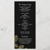 Gold Leaves Black Herfst Wedding Programma Programmakaart (Achterkant)