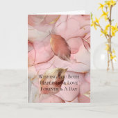 Gold Leaves Blush Pink Wedding Kaart (Gele Bloem)