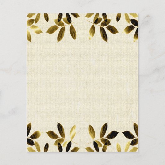 Gold Leaves Border Two Sided Flyer (Achterkant)