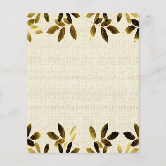 Gold Leaves Border Two Sided Flyer (Voorkant)