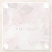 Gold Leaves Bourgogne Blush Pink Glazen Onderzetter (Achterkant)