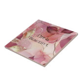 Gold Leaves Bourgogne Blush Pink Tegeltje (Zijkant)