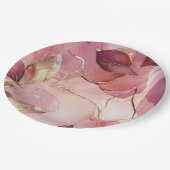 Gold Leaves Bourgogne Blush Roze Vrijgezellenfeest Papieren Bordje (Gekanteld)