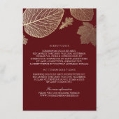 Gold Leaves Bourgogne Wedding Details - Informatie Informatiekaartje (Voorkant)