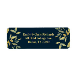 Gold Leaves bruiloft retour label sticker
