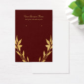 Gold Leaves Burgundy Red - Aangepaste verhuurkaart Visitekaartje (Bureau)
